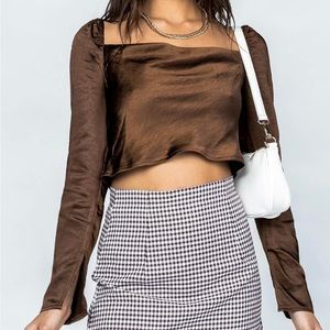 Princess Polly Love Song Top Brown, size 2